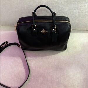Coach Black Leather Rowan large satchel. Excellent condition no stains